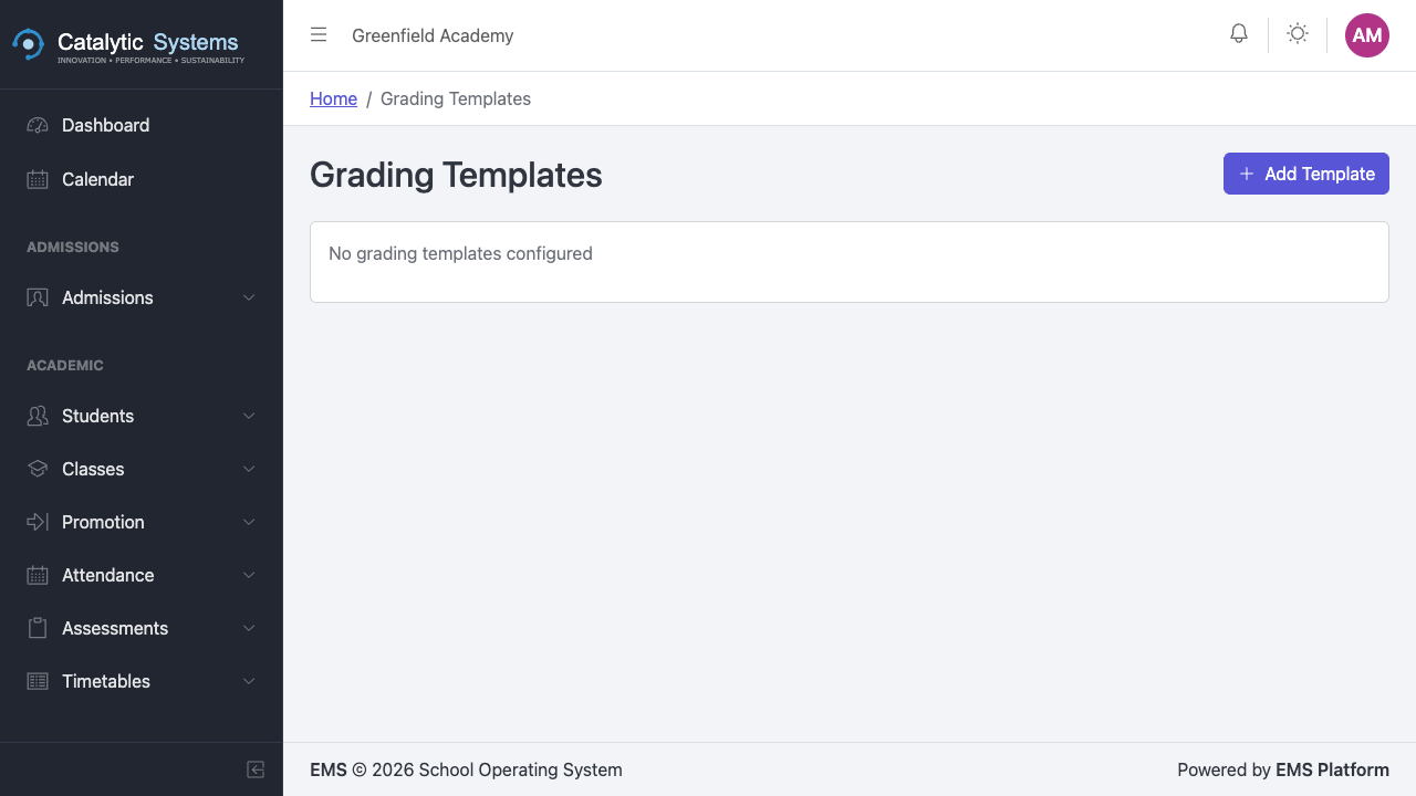 Grading templates